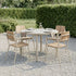 Kirra Patio Chair in taupe mit pulverbeschichtetem Aluminium und Teakholz, leichter Gartenstuhl für Terrasse. | Kirra Patio Chair - Taupe | SACKit