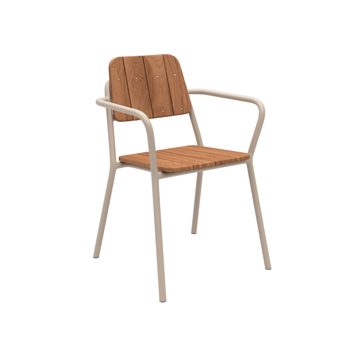 Kirra Patio Chair in taupe mit pulverbeschichtetem Aluminium und FSC - zertifiziertem Teakholz, moderner Gartenstuhl | Kirra Patio Chair - Taupe | SACKit