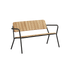 Kirra Patio Bench aus pulverbeschichtetem Aluminium und unbehandeltem Teakholz in natürlicher Farbe. | Kirra Patio Bench - Noir | SACKit