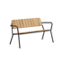 Kirra Patio Bench aus pulverbeschichtetem Aluminium und unbehandeltem Teakholz in natürlicher Farbe. | Kirra Patio Bench - Noir | SACKit