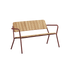 Kirra Patio Bench aus pulverbeschichtetem Aluminium und Chestnut Teakholz, Outdoor - Bank mit Armlehnen. | Kirra Patio Bench - Chestnut | SACKit