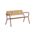 Kirra Patio Bench aus pulverbeschichtetem Aluminium und Chestnut Teakholz, Outdoor - Bank mit Armlehnen. | Kirra Patio Bench - Chestnut | SACKit