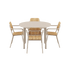 Rundes Kirra Dining Table Ø110 mit Keramikplatte und 4 Kirra Patio Stühlen in Taupe im Außenbereich | Kirra Dining Table O110 Ceramic & 4 Kirra Patio Chair - | SACKit