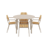 Rundes Kirra Dining Table Ø110 mit Keramikplatte und 4 Kirra Patio Stühlen in Taupe im Außenbereich | Kirra Dining Table O110 Ceramic & 4 Kirra Patio Chair - | SACKit