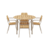Kirra Dining Table Ø110 mit 4 Kirra Patio Chairs in Taupe, runder Tisch und passende Stühle für draußen | Kirra Dining Table Ø110 & 4 Kirra Patio Chair - Taupe | SACKit