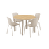 Runder Kirra Dining Table Ø110 in Taupe mit 4 Patio Chair No. One S1 Stühlen im Außenbereich | Kirra Dining Table Ø110 Taupe & 4 Patio Chair No. One - Patio Chair no. One S1 | SACKit