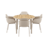 Runder Kirra Dining Table Ø110 in Taupe mit 4 Patio Chair No. One S2 Stühlen in Taupe | Kirra Dining Table Ø110 Taupe & 4 Patio Chair No. One - Patio Chair no. One S2 | SACKit