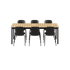 Kirra Dining Table 210x90 mit sechs Patio Chair no. One S2 Stühlen in Olive und Noir, Outdoor - Set | Kirra Dining Table Noir & 6 Patio Chair no. One - Patio Chair no. One S1 Noir/ Noir | SACKit