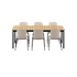 Kirra Dining Table 210x90 mit sechs Patio Chair no. One S2 Stühlen in Olive und Noir, Outdoor - Set | Kirra Dining Table Noir & 6 Patio Chair no. One - Patio Chair no. One S1 Taupe/ Noir | SACKit
