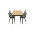 Kirra Dining Table 210x90 mit Olive/Noir Patio Chair no. One S2, pulverbeschichtetes Aluminium und Teakholz. | Kirra Dining Table Noir & 6 Patio Chair no. One - Patio Chair no. One S1 Olive/ Noir | SACKit