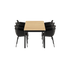 Kirra Dining Table 210x90 Noir mit 6 Patio Chair no. One S2 in Olive/Noir, Outdoor - Set aus Aluminium und Teakholz. | Kirra Dining Table Noir & 6 Patio Chair no. One - Patio Chair no. One S2 Noir/ Noir | SACKit