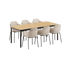 Kirra Dining Table 210x90 Noir mit 6 Patio Chair no. One S2 in Taupe und Noir, Outdoor - Set | Kirra Dining Table Noir & 6 Patio Chair no. One - Patio Chair no. One S2 Taupe/ Noir | SACKit