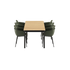 Kirra Dining Table 210x90 Noir mit 6 Patio Chair no. One S2 in Olive und Noir, Outdoor - Set mit Aluminium und Teakholz. | Kirra Dining Table Noir & 6 Patio Chair no. One - Patio Chair no. One S2 Olive/ Noir | SACKit