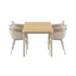Kirra Dining Table 150x90 in Taupe mit vier Patio Chair no. One S2 Stühlen in Taupe, Outdoor - Set. | Kirra Dining Table Taupe & 4 Patio Chair no. One - Patio Chair no. One S2 | SACKit