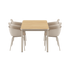 Kirra Dining Table 150x90 in Taupe mit vier Patio Chair no. One S2 Stühlen in Taupe, Outdoor - Set. | Kirra Dining Table Taupe & 4 Patio Chair no. One - Patio Chair no. One S2 | SACKit