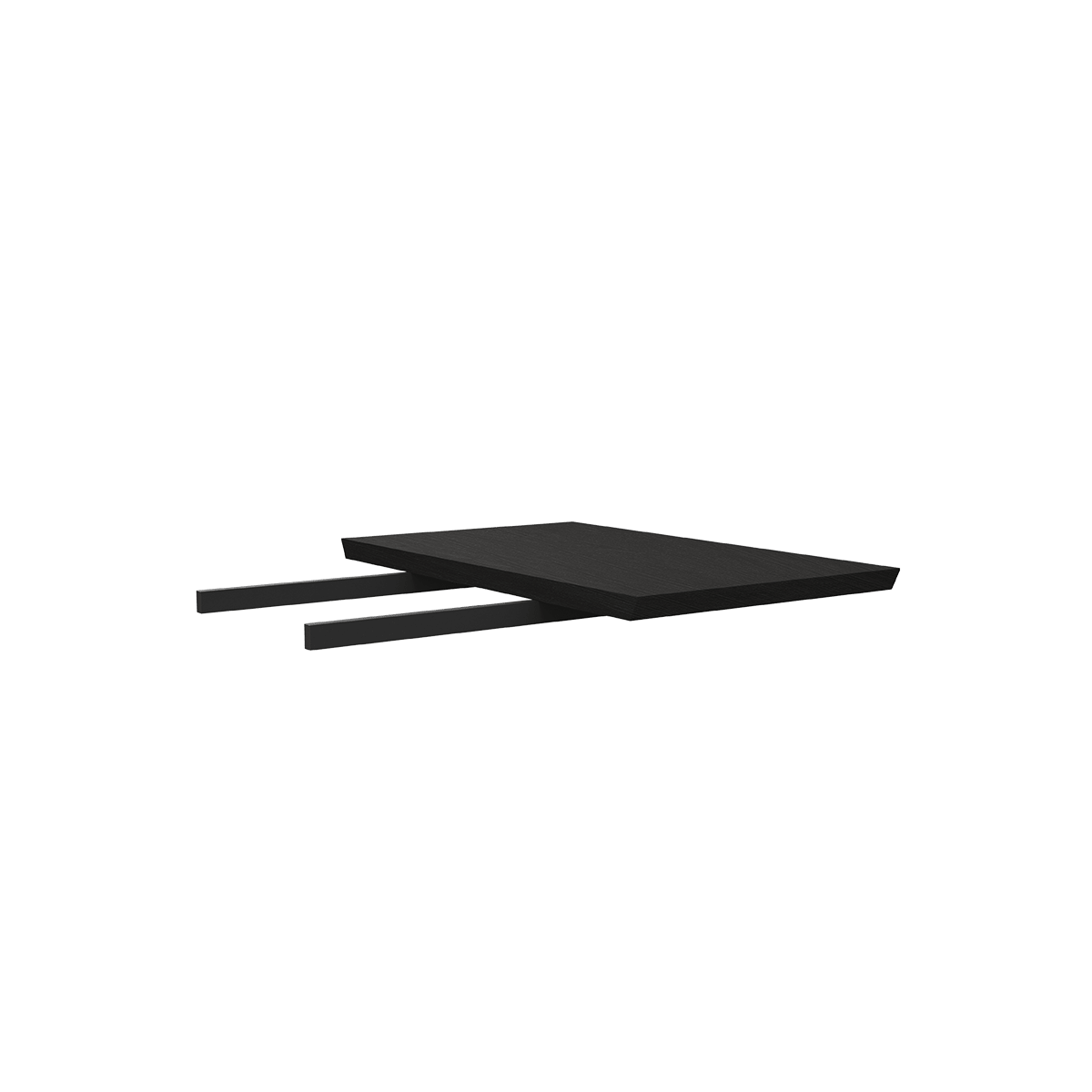 Schwarze Verlängerungsplatte aus Eichenfurnier 60x90 cm für Edge Dining Table mit quer verlaufender Maserung. | Edge Dining Table - Extension Leaf - 60x90 cm | SACKit
