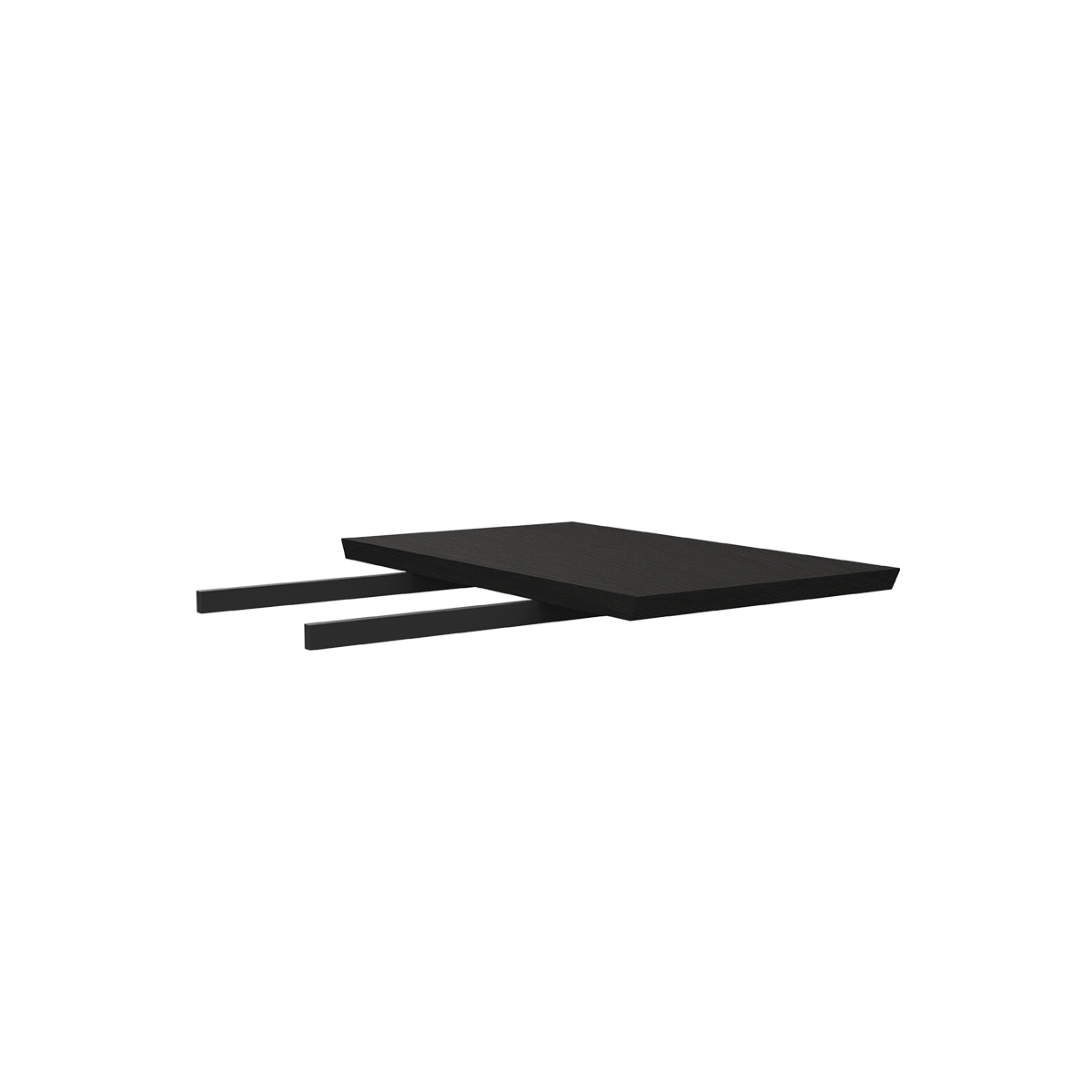 Schwarze Verlängerungsplatte aus Eichenfurnier 60x90 cm für Edge Dining Table mit quer verlaufender Maserung. | Edge Dining Table - Extension Leaf - 60x90 cm | SACKit