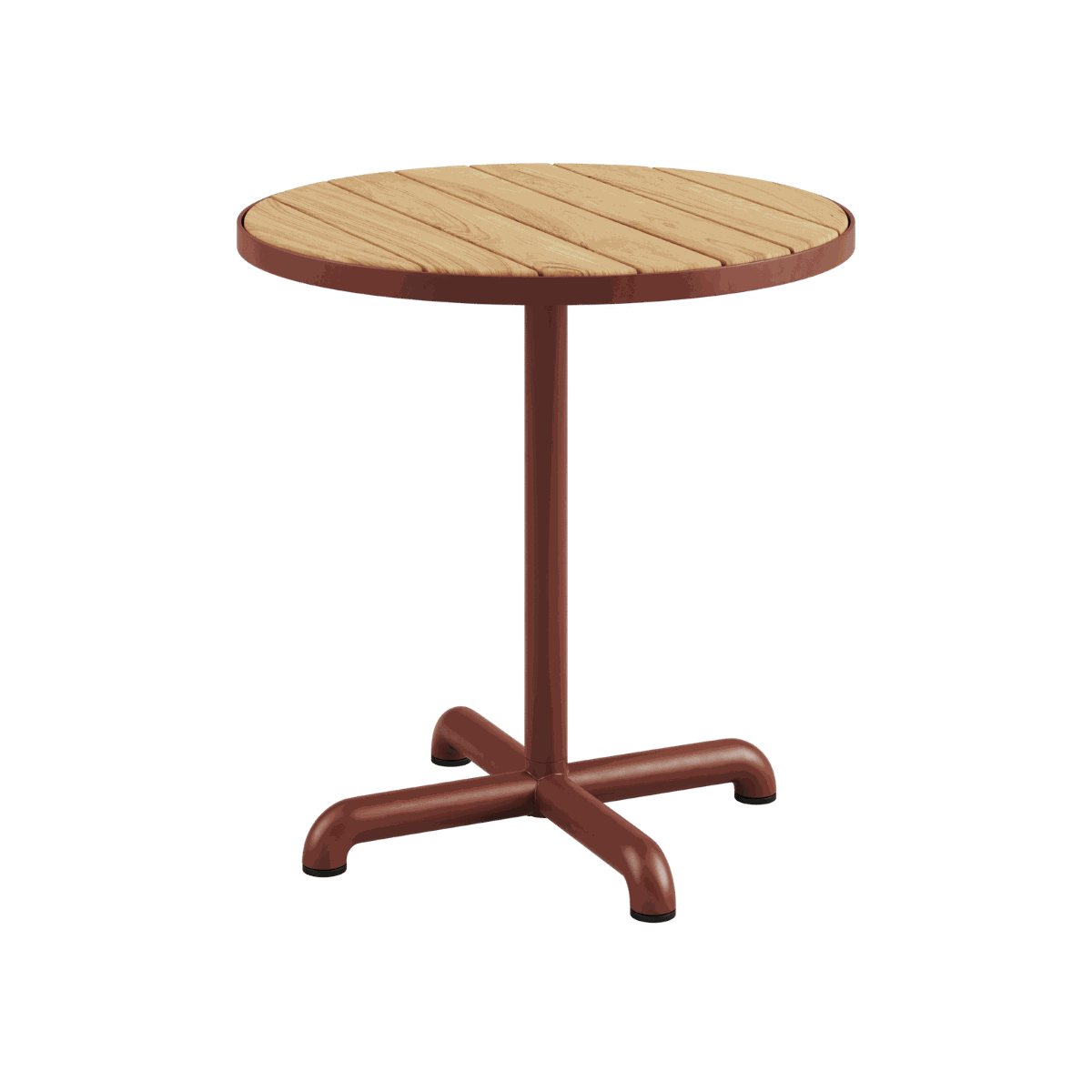 Kirra Café Table aus pulverbeschichtetem Aluminium und FSC® - zertifiziertem Teakholz, rund, für den Außenbereich | Kirra Café Table - Noir | SACKit