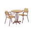 Kirra Cafe Table und 2 Kirra Patio Chairs in Chestnut mit pulverbeschichtetem Aluminium und FSC - Teakholz. | Kirra Cafe Table & 2 Kirra Patio Chair - Chestnut | SACKit
