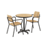 Kirra Café Table und 2 Kirra Patio Chairs in Noir mit Aluminium und Teakholz, Outdoor - Set. | Kirra Cafe Table & 2 Kirra Patio Chair - Noir | SACKit