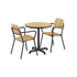 Kirra Café Table und 2 Kirra Patio Chairs in Noir mit Aluminium und Teakholz, Outdoor - Set. | Kirra Cafe Table & 2 Kirra Patio Chair - Noir | SACKit