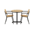 Kirra Café Table und 2 Kirra Patio Chairs in Noir mit pulverbeschichtetem Aluminium und FSC - Teakholz. | Kirra Cafe Table & 2 Kirra Patio Chair - Noir | SACKit
