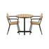 Kirra Café Table und 2 Kirra Patio Chairs in Noir mit pulverbeschichtetem Aluminium und FSC - Teakholz. | Kirra Cafe Table & 2 Kirra Patio Chair - Noir | SACKit