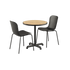 Runder Kirra Café Tisch aus Teakholz mit zwei schwarzen Patio Chair no. One S1 Stühlen aus Polypropylen und Stahl. | Kirra Cafe Table Noir & 2 Patio Chair No. One - Patio Chair no. One S1 Noir/ Noir | SACKit