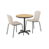 Kirra Café Table Noir mit zwei Patio Chair no. One S1 in Taupe und Noir, Outdoor - Set mit rundem Tisch und Stühlen | Kirra Cafe Table Noir & 2 Patio Chair No. One - Patio Chair no. One S1 Taupe/ Noir | SACKit