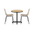 Kirra Café Table Noir mit zwei Patio Chair no. One S2 in Olive und Noir, rundes Outdoor - Set | Kirra Cafe Table Noir & 2 Patio Chair No. One - Patio Chair no. One S1 Taupe/ Noir | SACKit