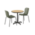 Kirra Café Table Noir mit 2 Patio Chair no. One S1 in Olive und Noir, Outdoor - Set aus Aluminium und Teakholz | Kirra Cafe Table Noir & 2 Patio Chair No. One - Patio Chair no. One S1 Olive/ Noir | SACKit