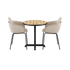 Kirra Café Set mit rundem Noir Tisch und zwei Patio Chair no. One S2 Stühlen in Olive/Noir Farbe. | Kirra Cafe Table Noir & 2 Patio Chair No. One - Patio Chair no. One S2 Taupe/ Noir | SACKit