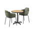 Runder Kirra Café Tisch Noir mit zwei Patio Chair no. One S2 Stühlen in Olive und Noir, Outdoor - Set | Kirra Cafe Table Noir & 2 Patio Chair No. One - Patio Chair no. One S2 Olive/ Noir | SACKit