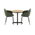 Runder Kirra Café Tisch Noir mit zwei Patio Chair no. One S2 Stühlen in Olive und Noir, Outdoor - Set. | Kirra Cafe Table Noir & 2 Patio Chair No. One - Patio Chair no. One S2 Olive/ Noir | SACKit