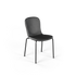 Esszimmerstuhl Chair no. One S1 in Terra Black mit pulverbeschichtetem Stahlrahmen und gepolsterter Sitzfläche aus Leder.