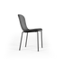 Chair no. One S1 Esszimmerstuhl in Terra Black mit schwarzem Lederpolster und pulverbeschichtetem Stahlrahmen