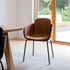 Chair no. One S2 Esszimmerstuhl mit pulverbeschichtetem Stahlrahmen und Luna Sandstone Lederpolsterung