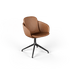 Chair no. One S2 Terra Safari mit Aluminium - Drehfuß und gepolstertem Lederbezug in warmem Braunton | Chair no. One S2 Black Swivel - Terra Safari Ohne Rückholfunktion | SACKit