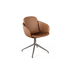 Chair no. One S2 in Terra Safari Leder mit Aluminium - Drehfuß und Rückholfunktion, moderner Esszimmerstuhl | Chair no. One S2 Polished Swivel - Terra Safari Mit Rückholfunktion | SACKit
