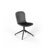 Schwarzer Chair no. One S1 Esszimmerstuhl mit Aluminium - Drehfuß und Rückholfunktion, gepolstert mit Leder. | Chair no. One S1 Black Swivel - Terra Black Mit Rückholfunktion | SACKit
