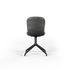 Schwarzer Chair no. One S1 Esszimmerstuhl mit Aluminium - Drehfuß und gepolsterter Sitzfläche aus Leder | Chair no. One S1 Black Swivel - Terra Black Mit Rückholfunktion | SACKit