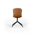 Schwarzer Chair no. One S1 Esszimmerstuhl mit Aluminium - Drehfuß und gepolsterter Sitzfläche aus Leder | Chair no. One S1 Black Swivel - Terra Safari Mit Rückholfunktion | SACKit