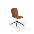 Schwarzer Chair no. One S1 Esszimmerstuhl mit drehbarem Aluminiumfuß und Lederpolsterung in Luna Walnut | Chair no. One S1 Black Swivel - Luna Walnut Mit Rückholfunktion | SACKit
