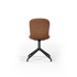 Schlichter drehbarer Esszimmerstuhl Chair no. One S1 in hellem Luna Sandstone mit Aluminium - Drehfuß | Chair no. One S1 Black Swivel - Luna Walnut Mit Rückholfunktion | SACKit