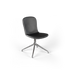 Schwarzer Chair no. One S1 Esszimmerstuhl mit poliertem Aluminium - Drehfuß ohne Rückholfunktion. | Chair no. One S1 Polished Swivel - Terra Black Ohne Rückholfunktion | SACKit