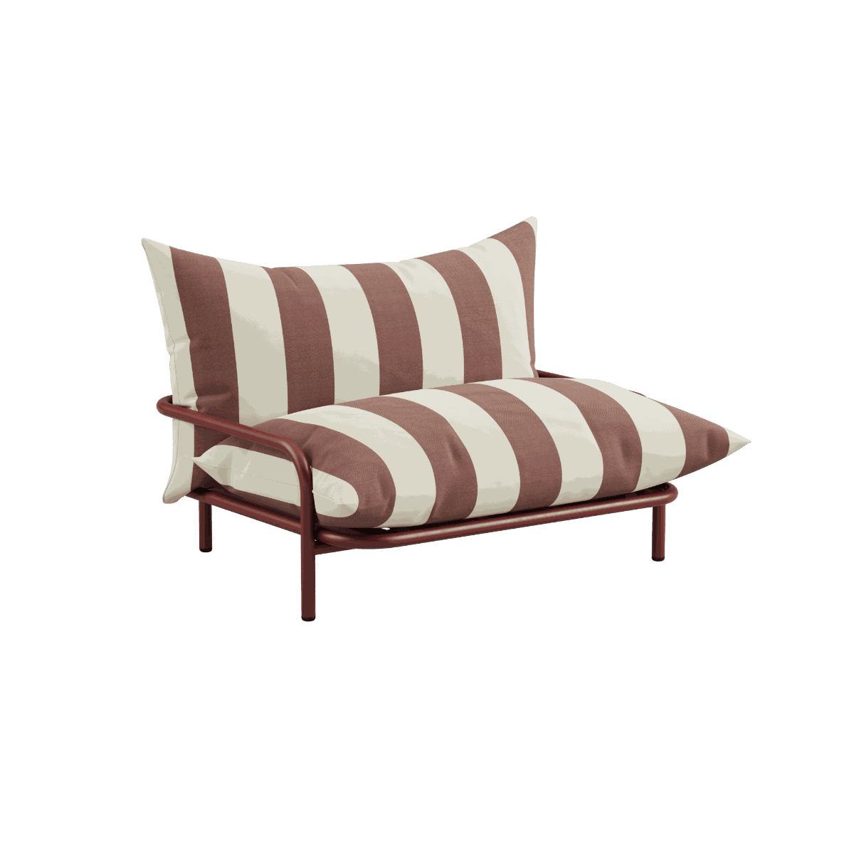 Mollis Lounge Chair in Renesse Chestnut mit pulverbeschichtetem Aluminiumrahmen und Eco - Textil, Outdoor - Loungesessel. | Mollis Lounge Chair - Renesse Chestnut | SACKit