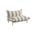 Gestreiftes zweisitziges Loungesofa für draußen mit weichen Kissen und stabilem Rahmen von sackit für entspannte Stunden im Garten oder auf der Terrasse
