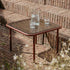 Mollis Coffee Table in chestnut mit pulverbeschichtetem Aluminiumrahmen und getöntem Glas, quadratisch, Outdoor. | Mollis Coffee Table - Chestnut | SACKit