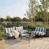 Quadratischer Mollis Coffee Table in Olive mit pulverbeschichtetem Aluminiumrahmen und getöntem Glas, Outdoor. | Mollis Coffee Table - Olive | SACKit