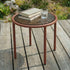 Mollis Side Table Ø50 in Chestnut mit pulverbeschichtetem Aluminiumrahmen und getöntem Glas, Outdoor - Tisch. | Mollis Side Table Ø50 - Chestnut | SACKit